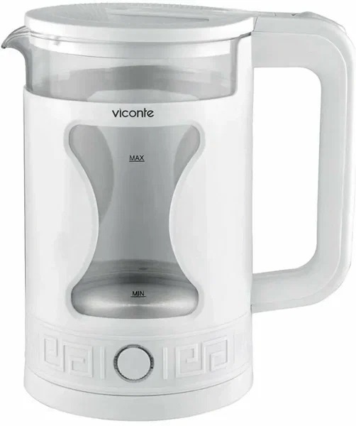 1. Чайник VICONTE VC-3308 белый стекло-пластик 1,5л, 2кВт