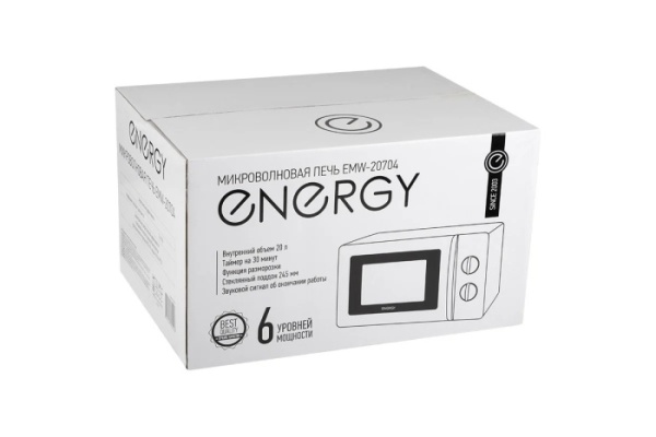 5. СВЧ ENERGY EMW-20704 бел, 20л,700Вт,мех.панель