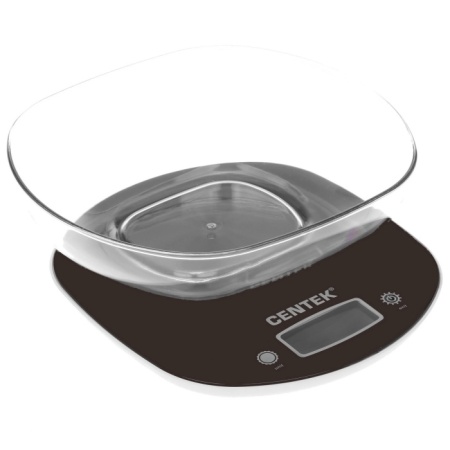 2. Весы кухонные Centek CT-2456 (шоколад) электр., max 7кг(!!!), шаг 1г, большая съемная чаша, дисплей