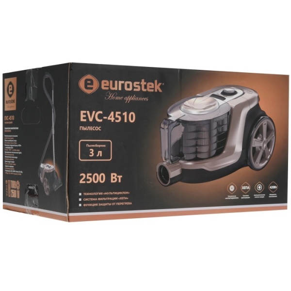 5. Пылесос EUROSTEK EVC-4510 2.5-0.42кВт,3л мультициклон