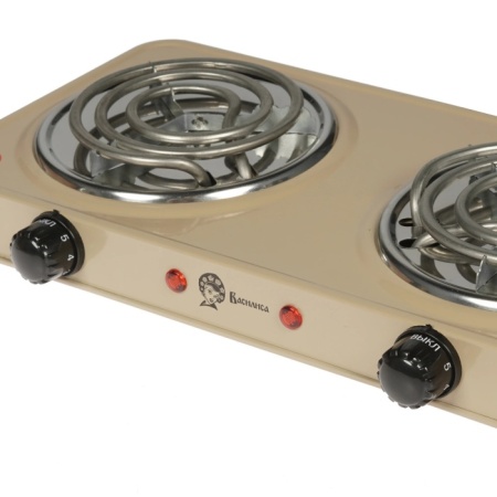 3. Плита электрическая ВАСИЛИСА ВА-902 беж.,2-конф,спираль,1кВт