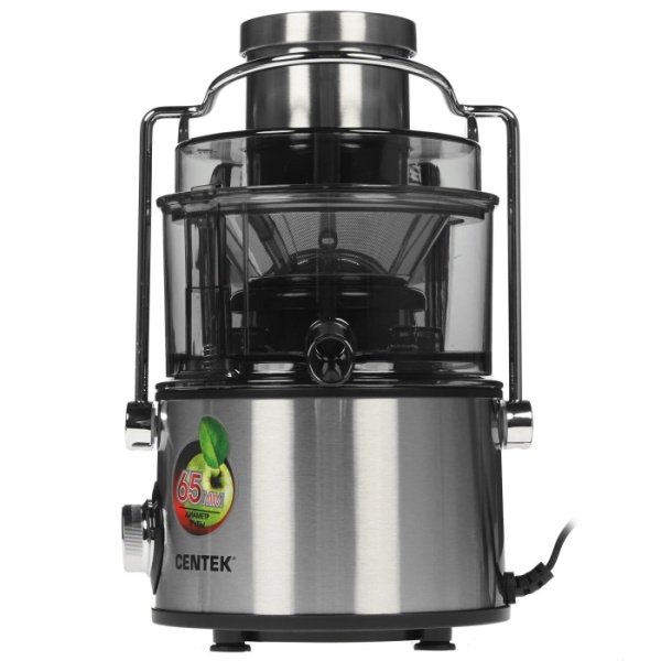 2. Соковыжималка Centek CT-1211 (черный, сталь) 650Вт, 2 скор. + Pulse, стакан  500 мл,