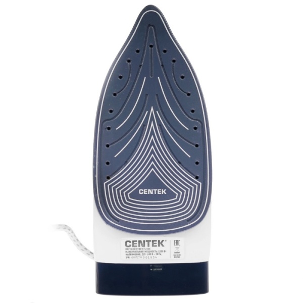 3. Утюг Centek CT-2356 BLUE 2200Вт, керамическ подошва, 250мл, паровой удар, самоочистка